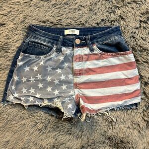 YMI American Flag Denim Shorts Size 5/27